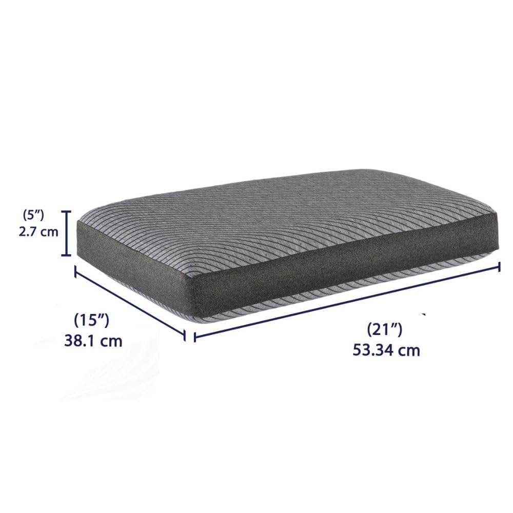 Memory Foam Pillow For Sleeping, Orthopedic Pillows For Neck Pain, Light Grey - 21 X 15 X 5 Inch | Memory Foam Pillows, Bed Pillow, Medium Firm, Care - Light Machine Wash - Set Of 4