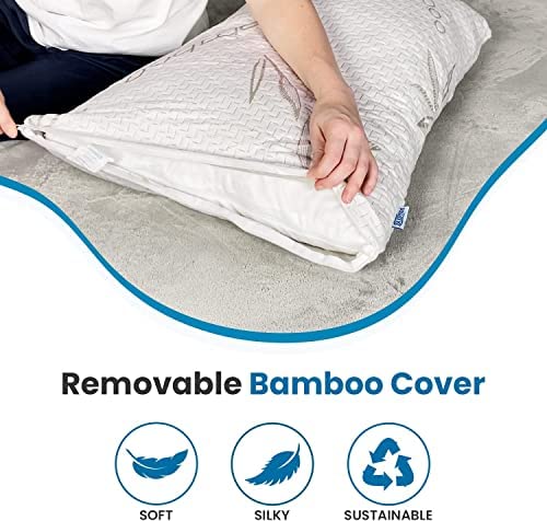 Cool Gel Orthopedic Memory Foam Pillows, Cervical Pillow For Neck Pain Relief | King Size - 35lx20w Inch, Shoulder Pain Relief- Bed Pillow For Sleeping, Ergonomic Support - Bamboo Memory Foam
