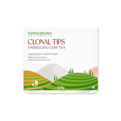 Gopaldhara Clonal Tips Darjeeling Leaf Tea - 250gm, 8.8 Ounce | 100% High Mountain Leaf Tea - Low Caffeine