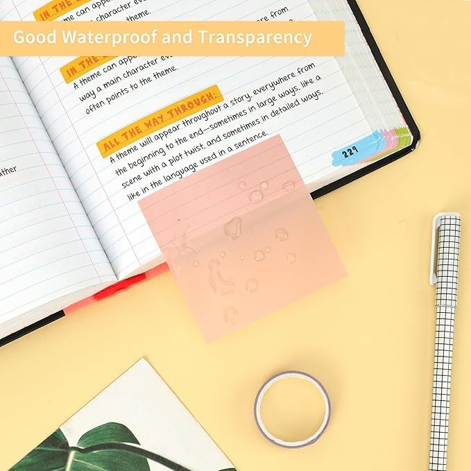 Transparent Sticky Notes Set With Index Tabs & Arrow Flags, 450 Sheets - Multicolor