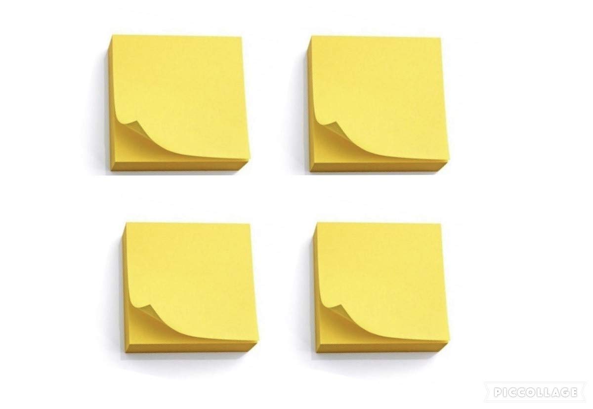Super Sticky Notes, Yellow Color Size - 3 X 3 Inch | Pack Of 4, 80 Sheets Per Pad