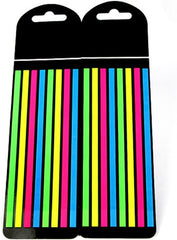 Long Page Markers Sticky Index Tabs, Neon Highlighter Strips Memo Note Tabs - Pack Of 2