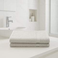 Akiko Home 100% Cotton Trident Series Bath Towels | Premium, Soft, Absorbent, Quick Dry & Durable, Large Size Towel For Men & Women 400 Gsm, Pack Of 2 (Grey)