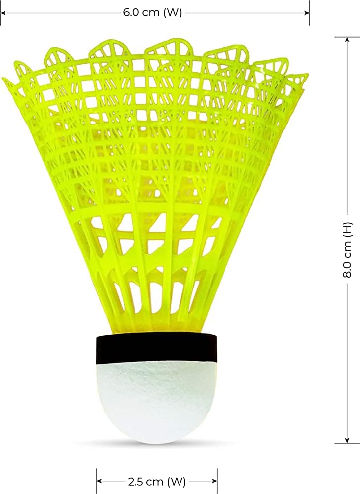 Toyshine Multicolor Nylon Stable And Sturdy Badminton Shuttlecocks | Yellow , Pack Of 6