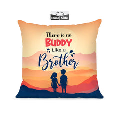 Premium Pillow Cushion For Best Brother, Light Orange - 16 Inch | Unique Thoughtful Cute Birthday Pillow Gift For Brother | Raksha Bandhan, Bhaidooj | With Filler Cushion - Design 24