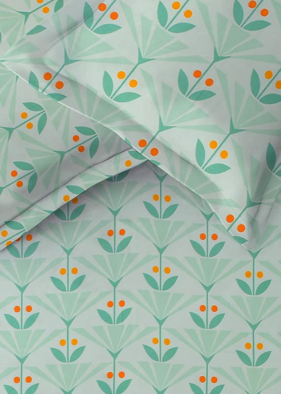 1 Double Bedsheets With 2 Pillow Covers - 78 X 72 Inches, Sea Green | Double Bed With All Around Elastic Super Soft Breathable & Wrinkle Free