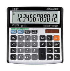 Bambalio Bl-555 Electronic Calculator With 12 Digits-large LC Display & Metallic Panel 3 Years Warranty & Solar Panel & 3 Years Battery Life