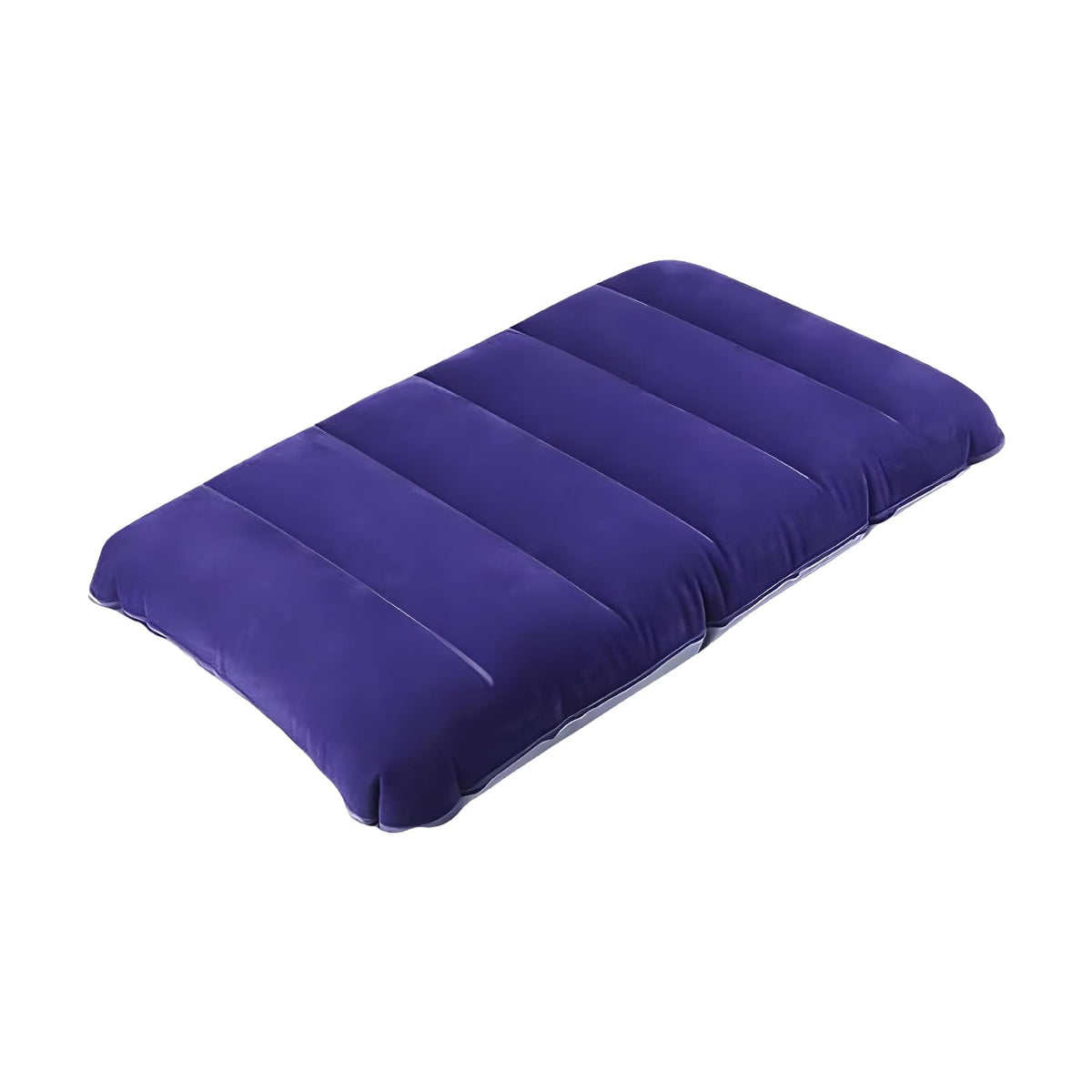 Air Pillow - Blue Soft Velvet Air Inflatable Neck Cushion For Travel, Car, Camping Pillow | Adjustable Foam Support, Portable Lightweight Comfort Rest, Tourist, Sleeping Support - Pack Of 1