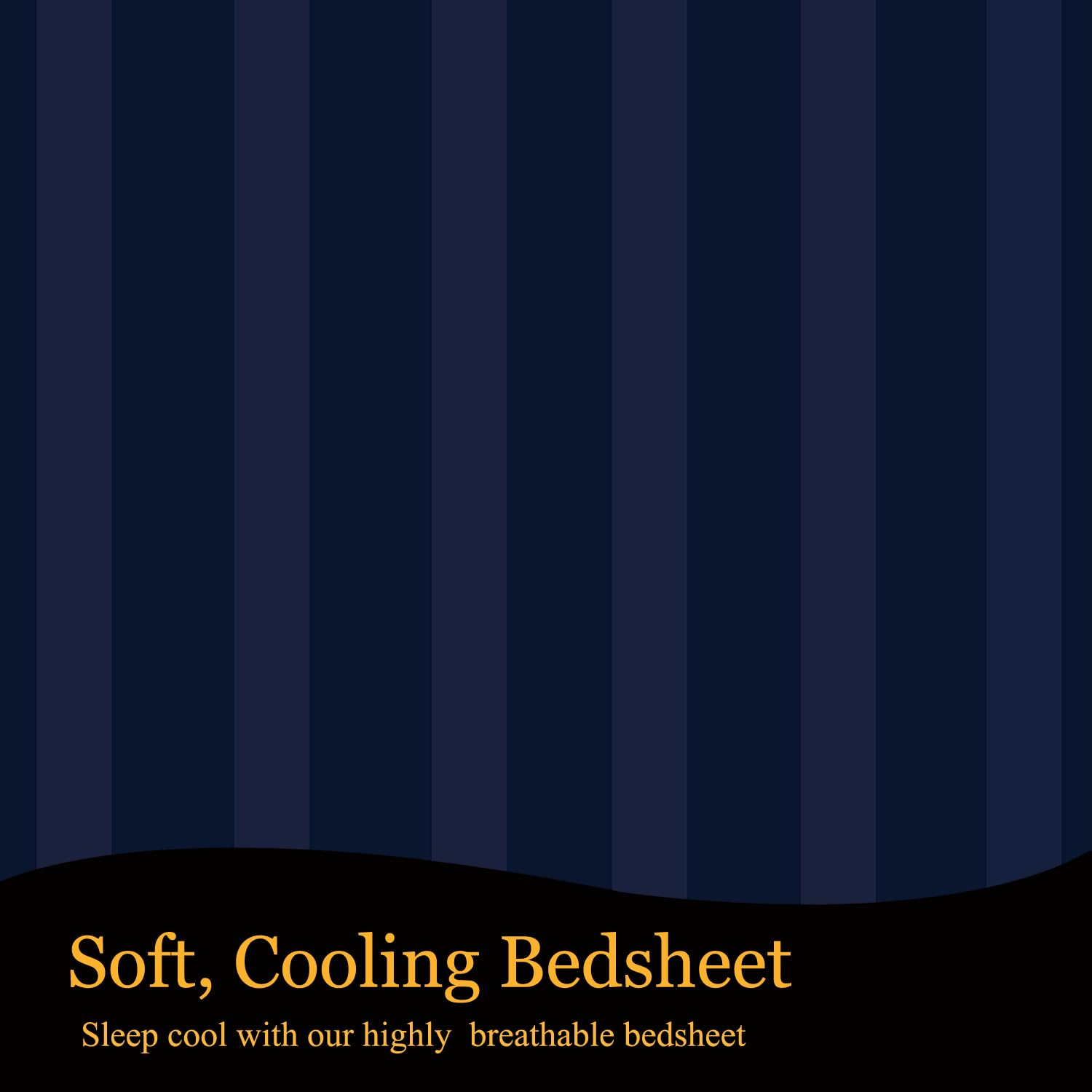 Breathable Single Size Flat Bedsheets With 1 Pillow Covers | 60 X 90 Inches, Navy Blue | Wrinkle Resistant & Soft Skin Safe | 144 Thread Count