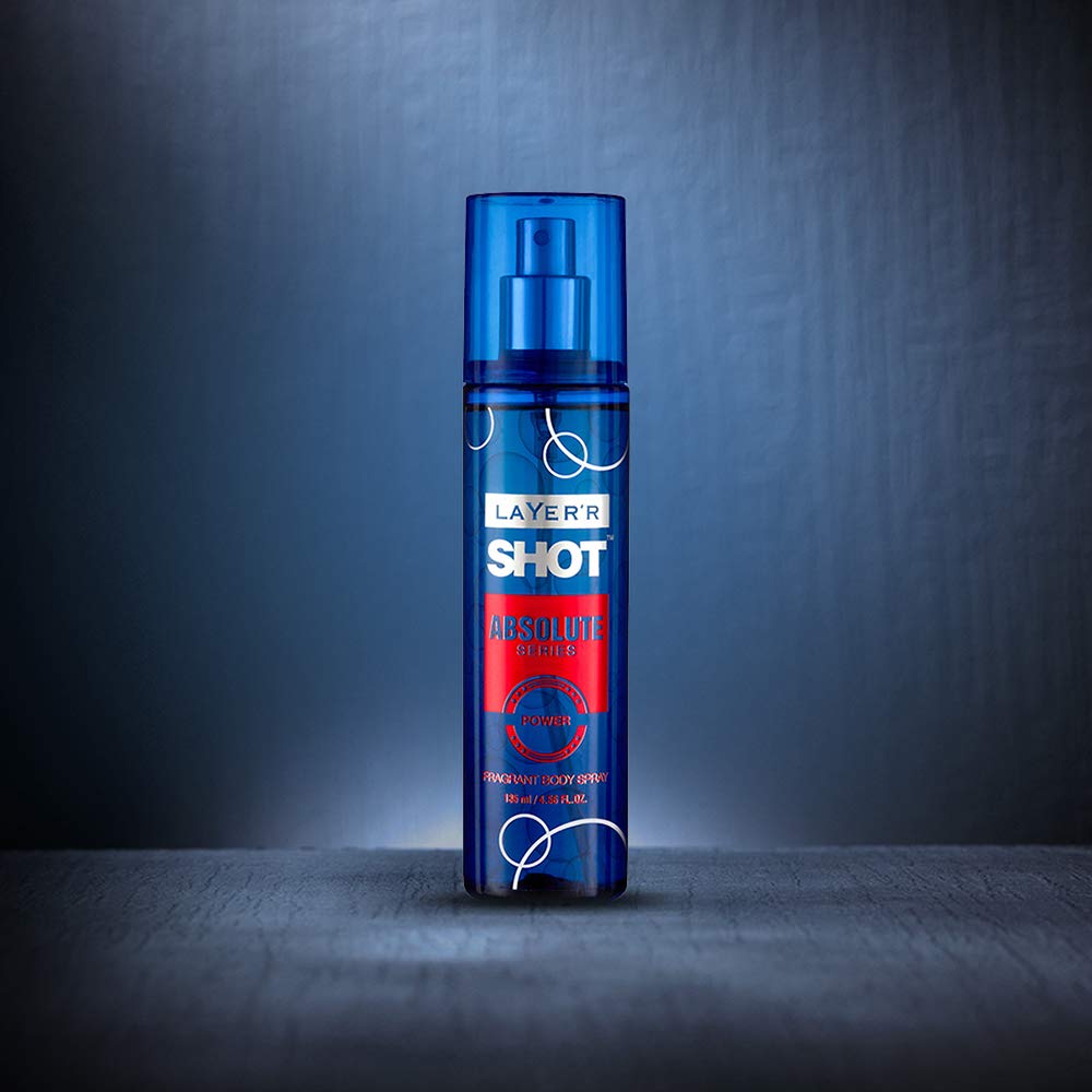 Layer'r Shot Absolute Series Power Fragrant Body Spray 135ml 4.56 Fl.oz. | Perfect Gift For Boyfriend