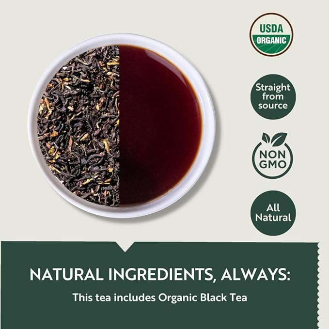 Luxmi Estates English Breakfast Black Tea Blend - 30gm, 1.05 Ounce, 15 Tea Bags | USDA Organic Certified Tea - Darjeeling & Assam Tea | Smooth, Flavorful, Robust, Caffeinated Black Tea