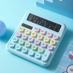 Justakeit Desktop Cute Calculator -12 Digit | Large Display | Big Buttons | Solar Power | Aesthetic Candy Color | For Office, School, Home