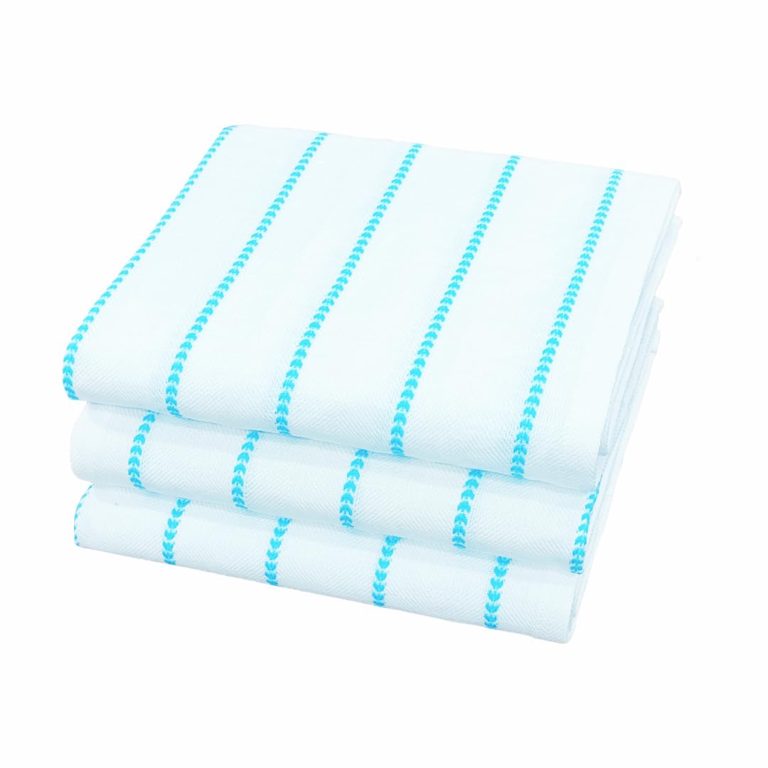 Am Safe Xam Safe X 100% Cotton Kitchen Towels 200 Gsm | Dish Cloths, Table & Fridge Cleaning, Roti Napkins -Pack Of 3 (White)