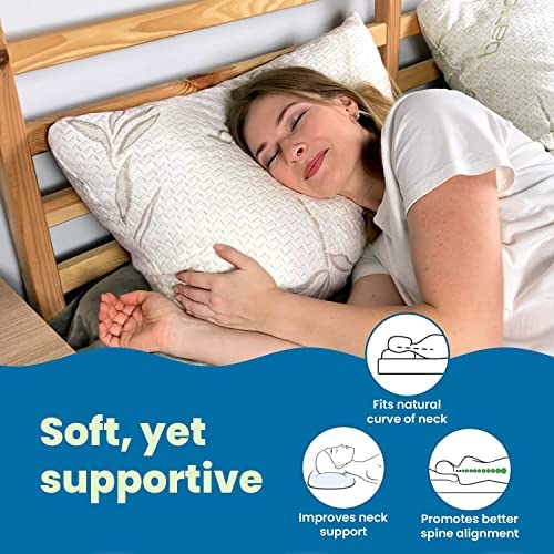 Cool Gel Orthopedic Memory Foam Pillows, Cervical Pillow For Neck Pain Relief | King Size - 35lx20w Inch, Shoulder Pain Relief- Bed Pillow For Sleeping, Ergonomic Support - Bamboo Memory Foam