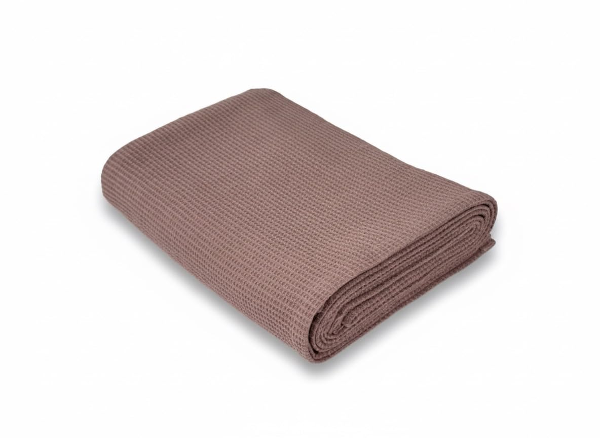 Go Green Organics Gots Certified Waffle Bath Towel 600 Gsm | Super Absorbant & Quick Dry, No Softeners, Environment Friendly Bath Towel (Mauve)