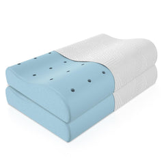 Contour Memory Foam Pillow, Orthopedic Pillow For Sleeping, White - 23 X 14 X 4.5 Inch | Cervical Pillow For Neck & Shoulder Support, Improves Posture & Spinal Alignment - Set Of 2