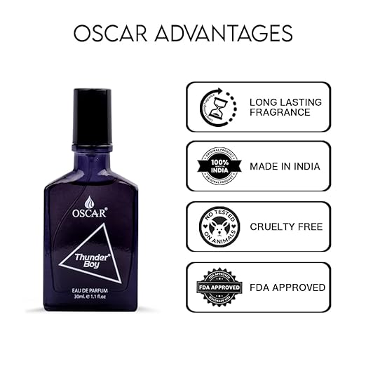 Oscar Thunder Boy Black Long Lasting Perfume For Men | Woody Aromatic Fragrance | Everyday Perfume For Men | 30ml 1 Fl.oz.