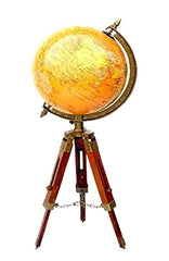 Antique Nautical Brass World Globe & Map With Tripod Stand Home Studio, Living Room Decoration, For Kids & Students Learning, Pack Of 1
