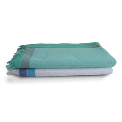 Athom Trendz Living Light Weight Cotton Premium Waffle Border Bath Towel 480 Gsm | Pack Of 2 (Multicolor)