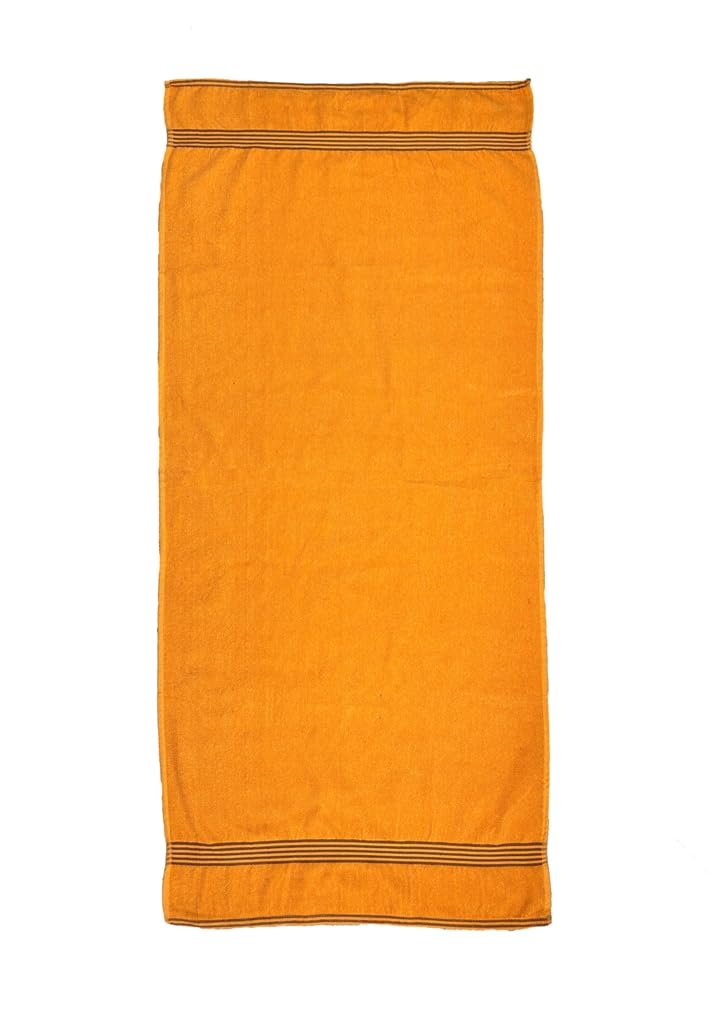 Space Fly Cotton Luxury Large Size Bath Towel 1000 Gsm (Yellow) - Pack Of 2