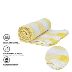 Velve 100% Bamboo Bath Towel 270 Gsm | 2x Softer & Absorbent Than Cotton Towels | Skin Friendly With Non-Toxic Colors (Yellow)
