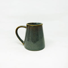 Green Funnel Ceramic Coffee Mug Set Of 2 Pieces - 330ml Each | Studio Pottery Ceramic Mugs For Coffee, Tea, Milk - Microwave Safe & Leak Proof