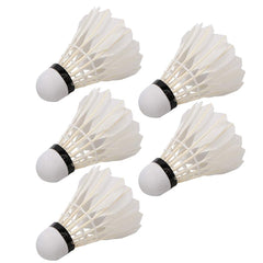 Vgeby1 Badminton Feather Shuttlecocks , Made Of High Quality Duck Feather | White , Pack Of 5