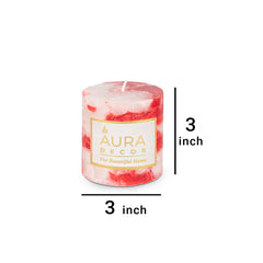 APPLE CINNAMON CHUNK HIGHLY FRAGRANCE PILLAR CANDLE 3INCH HOME DECOR ?CANDLE