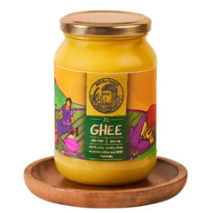 Organic A2 Cow Desi Ghee By Amyra Farms | Nutrient Rich Natural & Healthy Handcrafted Bilona Ghee Good For Glowing Skin | (300ml) 10.1 Ounce | Jar Pack