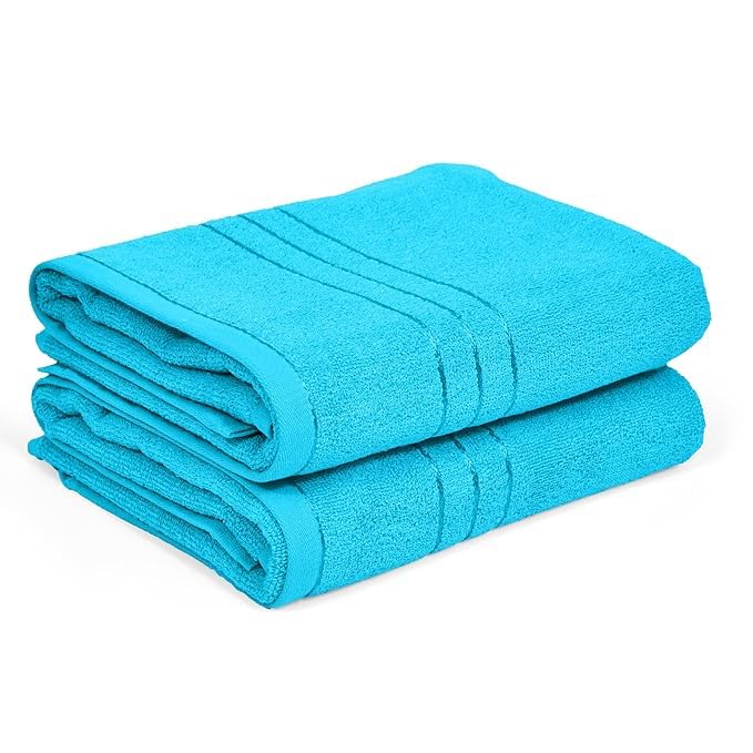 Hanorix 100% Cotton Large Size Bath Towel 900 Gsm | Soft Bath Towel For Men & Women Ultra Absorbent Cotton Towel Soft & Absorbent Towel (Yellow) - Pack Of 2