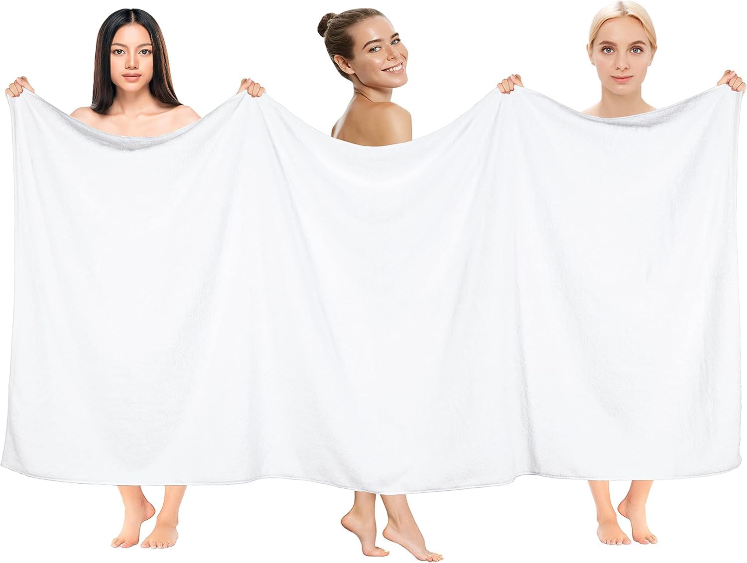 Tiqh 100% Organic Cotton Bath Towel 500 Gsm | Highly Absorbent & Quick Dry Extra Large Bath, Beach Towel Jumbo Bath Sheet Oversized Bath Towel (White)