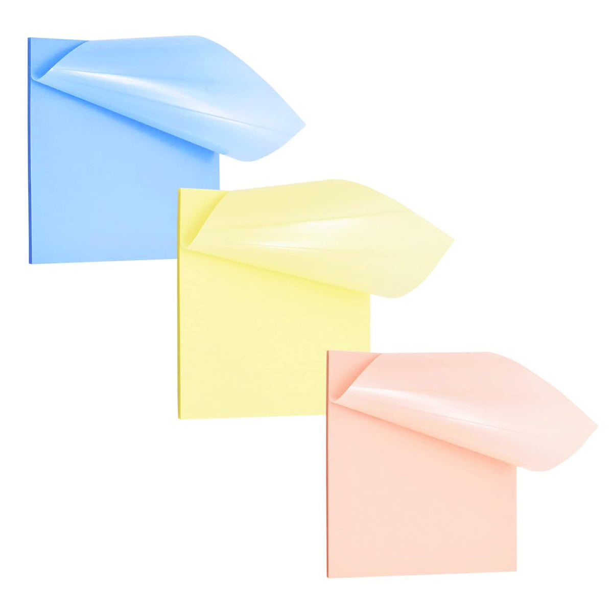 Transparent Sticky Notes Self Adhesive Memo Pad Bookmark Point Yellow, Pink, Blue - 150 Sheets