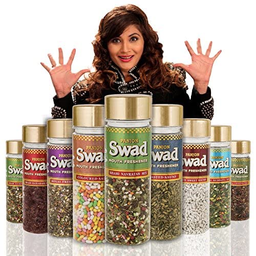 Panjon Swad Mouth Fresheners (White Sweet Saunf, Navratan Elaichi, Calcutta Paan & Royal Fresh Mukhwas) | 520gm, (130gm *4) Combo Pack
