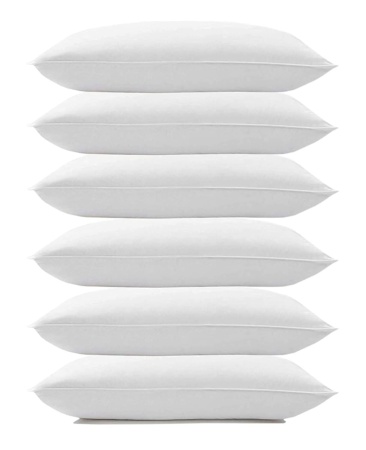 Microfiber Soft White Pillows | Pillows For Sleeping, Bed Pillow - 40x60 Cm | Durable Construction For Long-Lasting Use, For Optimal Neck & Head Support, Easy-Care Convenience - Set Of 6