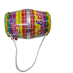 Plastic Large Dholak For Kids With 2 Sticks & Free 1 Plastic Cute Small Drum With 2 Sticks - Multicolor | Age 0-7 Years, For Girls & Boys - Buy 1 Get 1 Free Combo