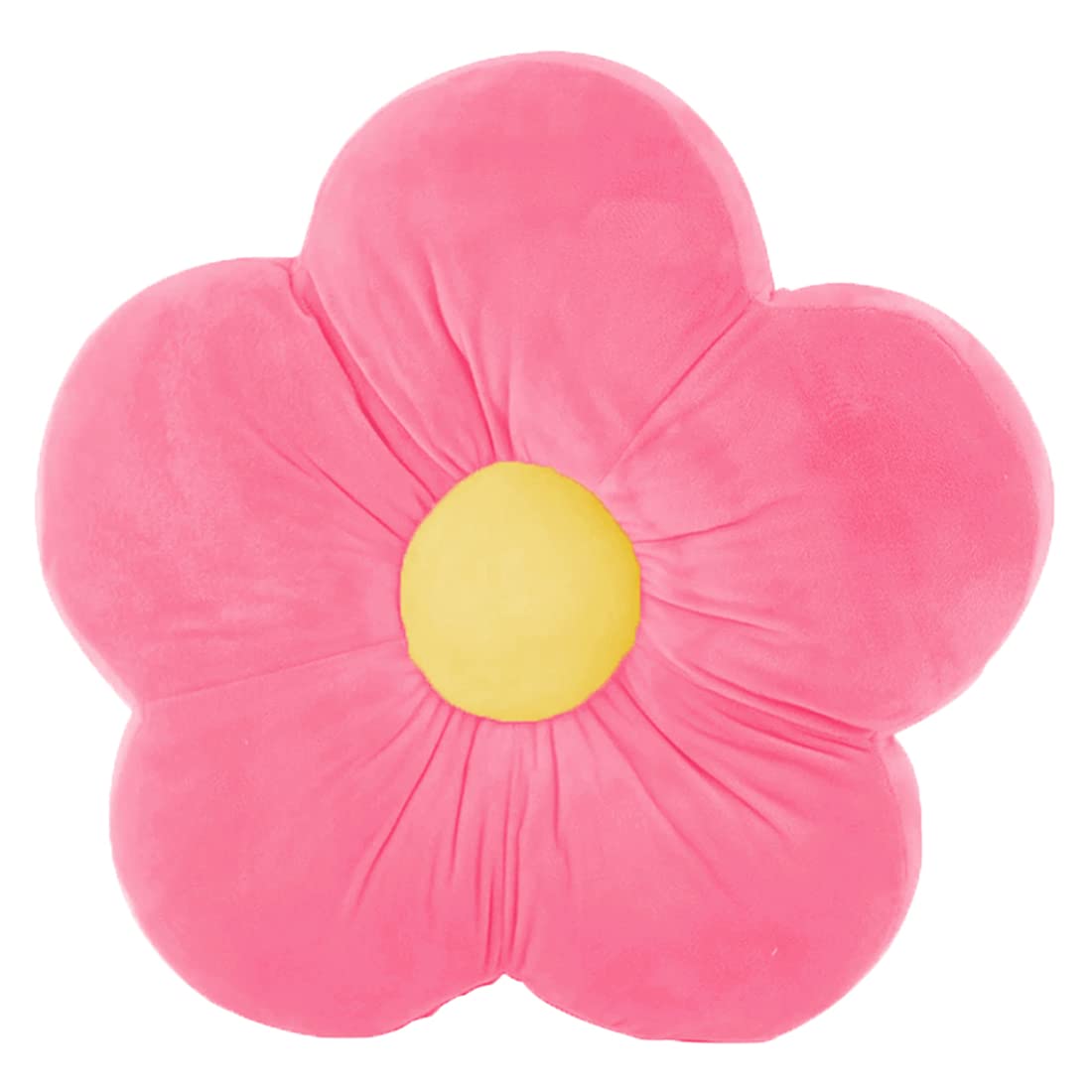 Flower Shaped Floor Cushion Pillow, For Kids Room, Living Room, Pink - 16 X 16 Inch | Luxury Kids Furnishing, Throw Pillow, Decorative Cushion, Nursery Décor, Velvet Cushion - Pack Of 1