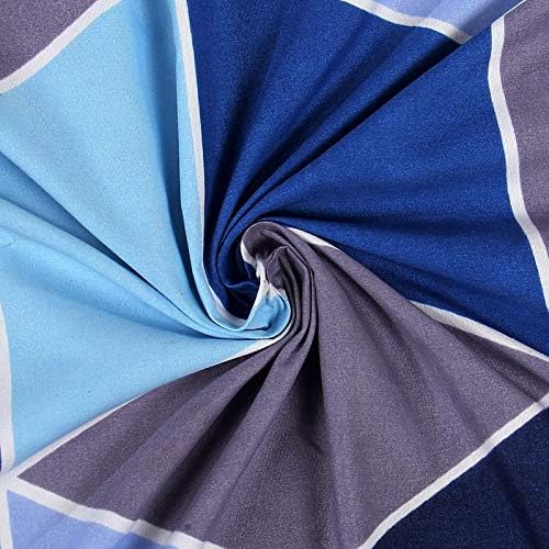 Microfiber Cotton Bedsheet Queen Size With 2 Pillow Covers - 88 X 90 Inch, Grey & Blue | 160 Thread Count-Checks Printed Double Size Bedsheet