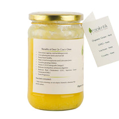 Pure Natural A2 Gir Cow Desi Ghee By Praakritik | High In Protein Fiber & Nutrients Healthy Desi Ghee Good For Weight Loss | (500ml) 16.9 Ounce | Jar Pack