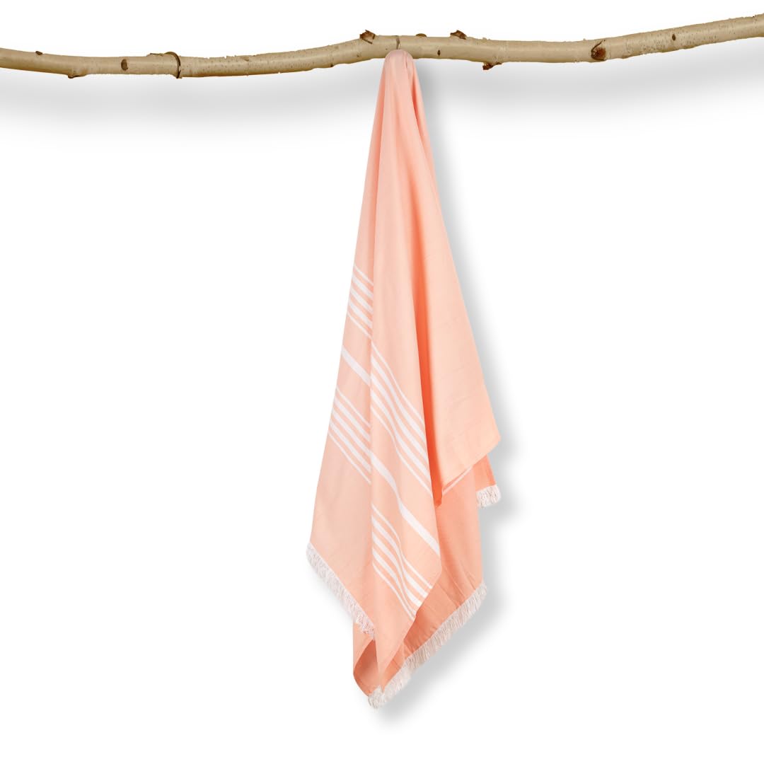 Mush 100% Bamboo Large Bath Towel 280 Gsm | Ultra Soft, Absorbent, Light Weight, & Quick Dry Towel For Bath, Travel, Gym, Beach, Pool & Yoga (Peach)