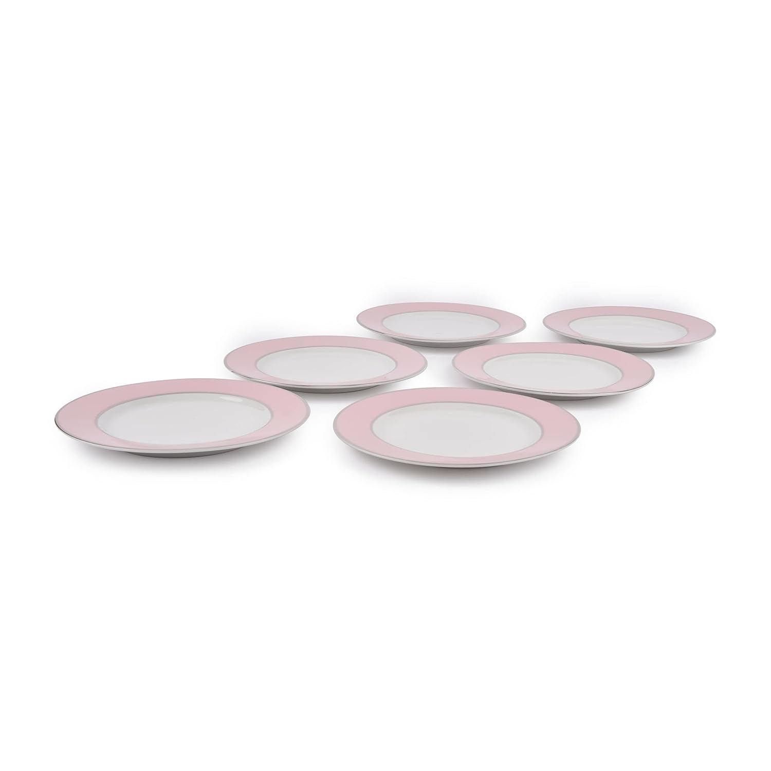 Pink Ceramic Bloom Quarter Plate Set Of 6 | Multipurpose Serving Plate - Premium Serve Ware, Dinnerware & Tableware