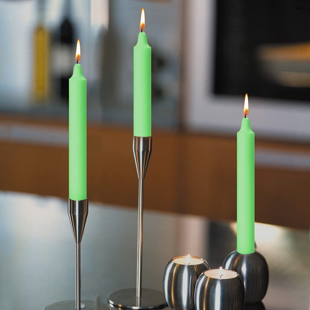 GREEN ESPECIALLY MEANT HEALING STICK CANDLES | RITUAL CANDLES PACK OF 28