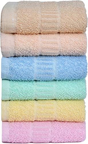 Hsr Collection Premium Cotton Hand Towel 720 Gsm Multicolor (Set Of 6)