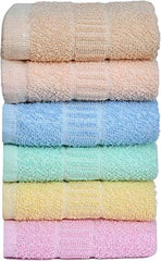 Hsr Collection Premium Cotton Hand Towel 720 Gsm Multicolor (Set Of 6)