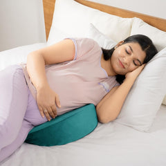 Pregnancy Pillow, Wedge Shape Pillow, Maternity Pillow For Sleeping - Peacock Green | Soft Pillow For Pregnant Mothers, Pillow For Pregnant Women | Removable Velvet Cover, For Pain Relief