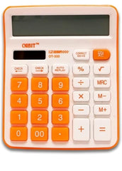 Adoere Solar & Battery Operated Calculator With 12-digit Large LCD Display & Buttons For School, Home, And Office (Ot-333) (Orange)