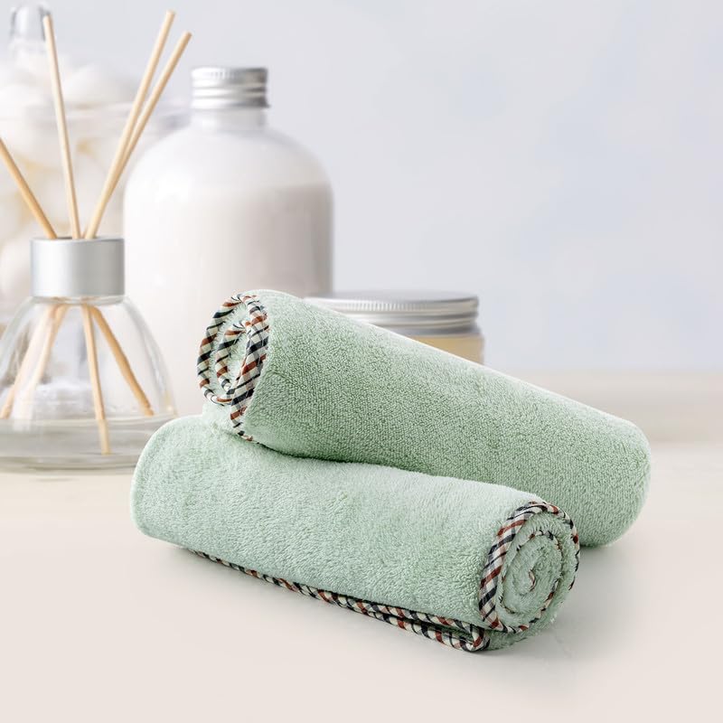 Spread Spain Microfiber Hand Towel 360 Gsm | Hand Towel For Gym & Workout Towels | Super Soft & Highly Absorbent | Set of 2 (Olive)