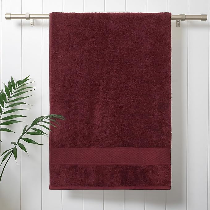 Lrsdaa Terry 100% Cotton Large Size Bath Towels 500 Gsm | Bath Towels For Women & Men (Maroon)