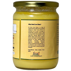 Organic Krishna A2 Desi Cow Ghee By Aadhyaa | Vedic Bilona Method Hand Churned Cultured Ghee Good For Boost Energy | (500ml) 16.9 Ounce | Jar Pack