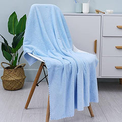 Homecloud Ultra Soft Bath & Face Towel Set 300 Gsm | 3x Softer Than Cotton Towels | Highly Absorbent & Ultra Fast Dry | Set Of 2 (Sky Blue)