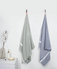 Thirsty Towel By Doctor Towels Premium Cotton Bath Towel 400 Gsm | Super Soft Towels, Quick Dry Towels Pack Of 2 (Forest Green + Denim Blue)